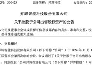 昇辉科技亏本“卖子”，董事长李昭强降薪超40万